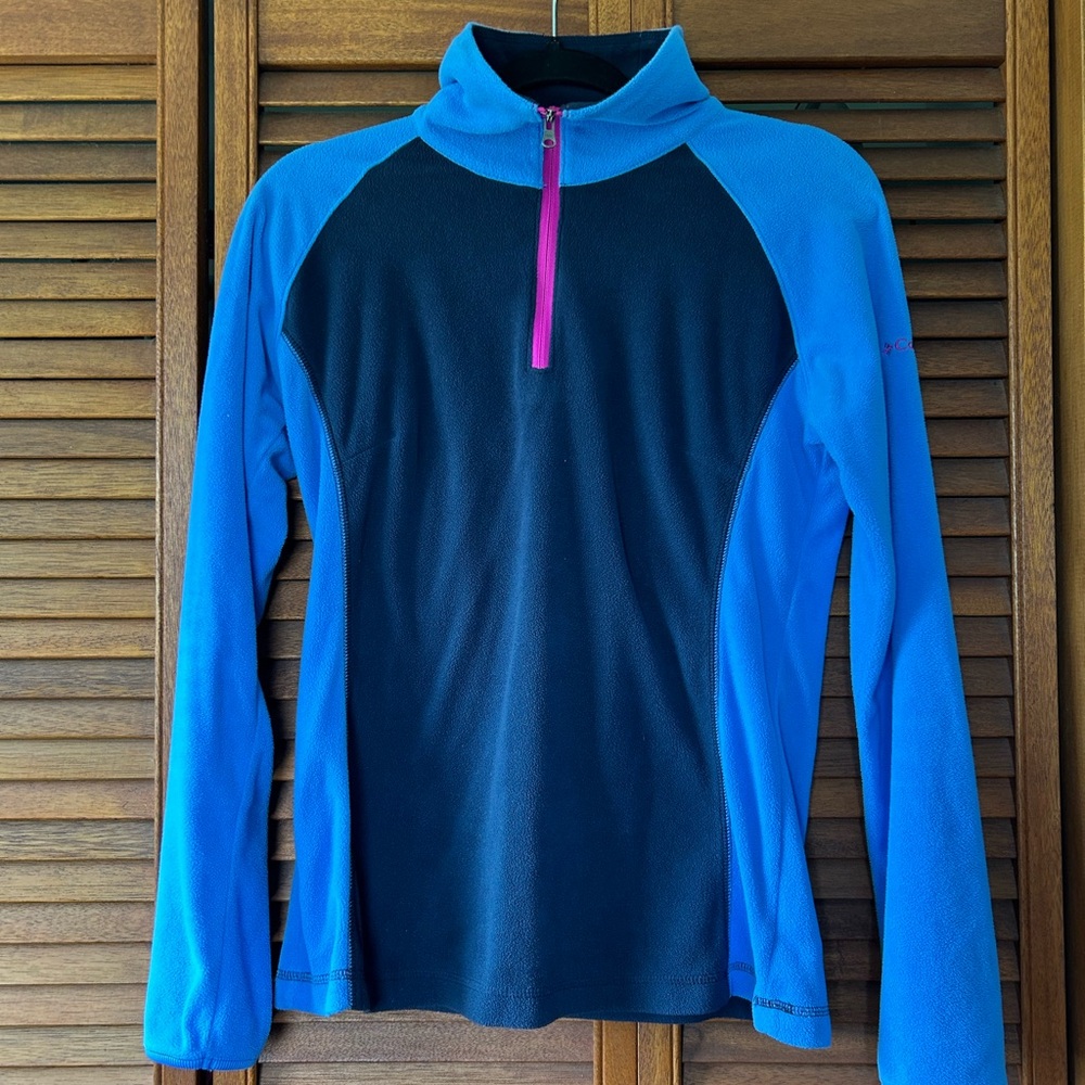 Columbia Blue and Black Quarter-Zip Pullover